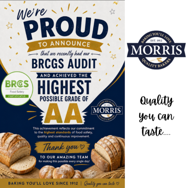 morris-quality-bakers-achieves-highest-possible-aa-grade-in-brcgs-audit